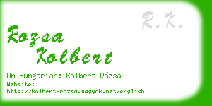 rozsa kolbert business card